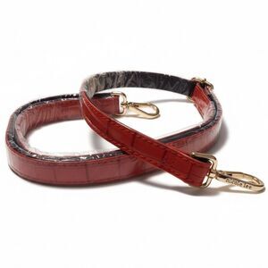 Nicole Lee Red Embossed Crossbody Strap with Gold Clasp